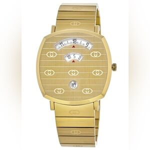 NEW Gucci Grip YA157409 38mm Gold Stainless Steel MENS Unisex Wristwatch